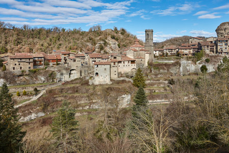 Picturesque medieval catalonian village of Rupit. Barcelona province. Spainの写真素材