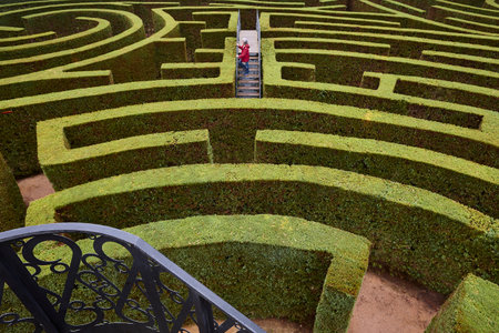 Picturesque garden labyrinth in Cartagena city. Tentegorra park. Murcia, Spain