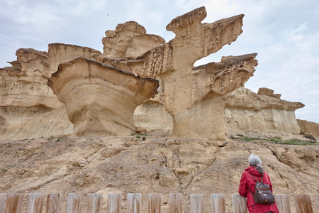 Picturesque huge sand formation in Murcia. Gredas de Bolnuevo. Spain