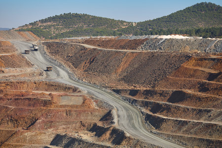 Huge open cast mine. Corta Cerro Colorado. Huelva, Spain