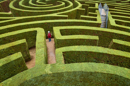 Picturesque garden labyrinth in Cartagena city. Tentegorra park. Murcia, Spainの写真素材