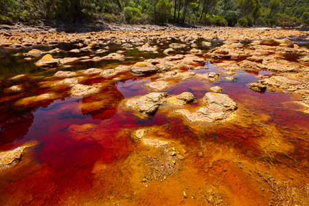 Riotinto opencast old mine river. Pena de hierro. Huelva. Spainの写真素材