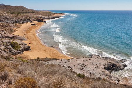 Mediterranean coastline in Murcia. Calblanque natural park, Calblanque beach. Spainの写真素材