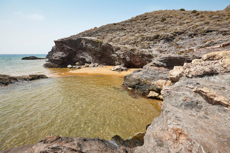 Mediterranean coastline in Murcia. Calblanque natural park, Negrete beach. Spainの写真素材