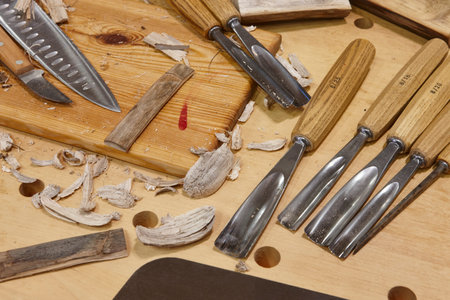 Traditional woodworking tools. Carpentry equipment. Artisan profession. Instruments still life
