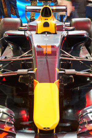 Formula one vehicle. Motor sport. Number one grand prix. Vertical