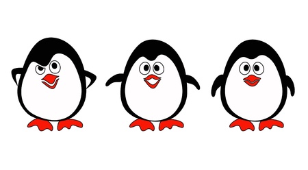 Illustraiton of penguins on white のイラスト素材