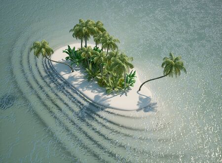 Tropical Islands Scene 3D illustrationの写真素材
