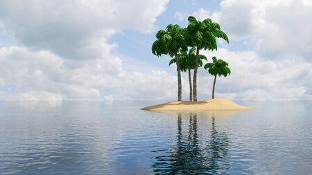 Tropical Islands Scene 3D illustrationの写真素材