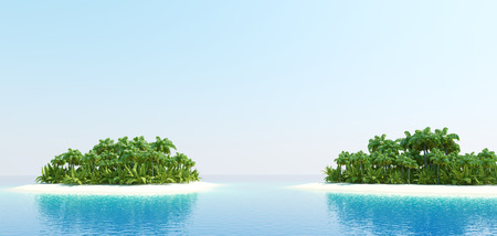 Tropical Islands Scene 3D illustrationの写真素材