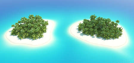 Tropical Islands Scene 3D illustrationの写真素材