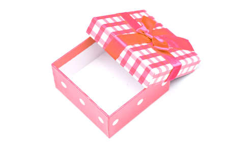 pink gift box isolated in white background