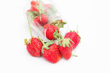 strawberry isolated on whiteの写真素材