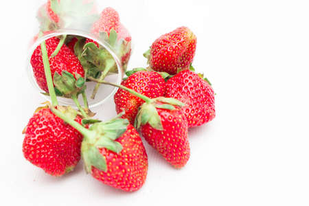 strawberry isolated on whiteの写真素材
