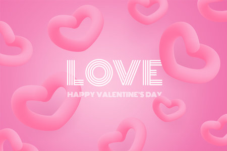 Valentine's day background with pink hearts. Vector illustration.のイラスト素材
