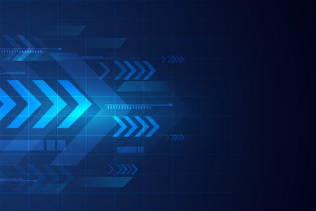 abstract blue arrow technology background. vector illustration.のイラスト素材