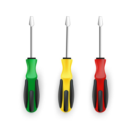 Set of screwdrivers isolated on white background. Vector illustration. Eps 10.のイラスト素材