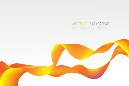 Abstract yellow colorful wave design element on white background. Vector illustration.のイラスト素材