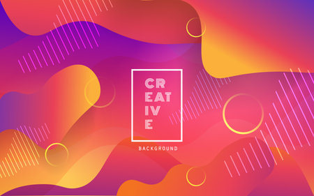 Minimal gradient geometric background with dynamic shapes composition. Abstract creative cool background with digital pattern for business poster or banner. Vector illustration.のイラスト素材