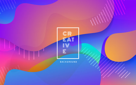 Minimal gradient geometric background with dynamic shapes composition. Abstract creative cool background with digital pattern for business poster or banner. Vector illustration.のイラスト素材