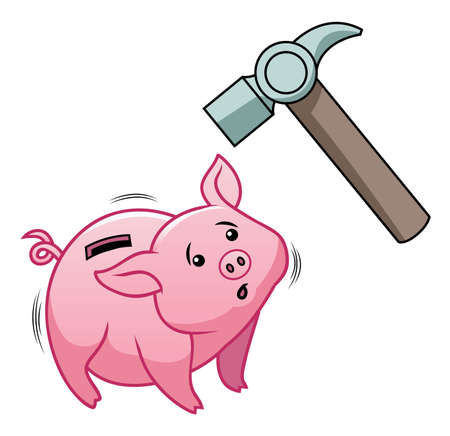 sad piggy bankのイラスト素材