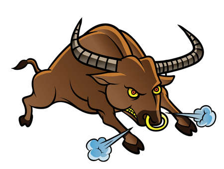 angry bullのイラスト素材