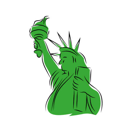 lady liberty statue symbolのイラスト素材