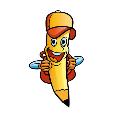 student pencil characterのイラスト素材