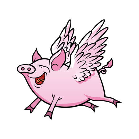 flying pigのイラスト素材
