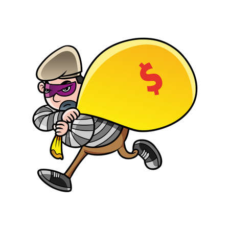 thief stealing moneyのイラスト素材
