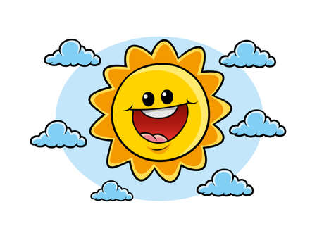 cheerful sun characterのイラスト素材