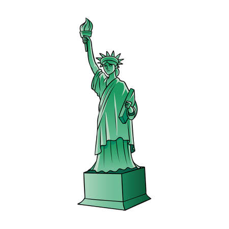 lady liberty statueのイラスト素材