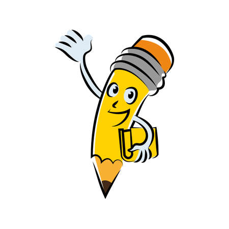 Pencil character symbolのイラスト素材