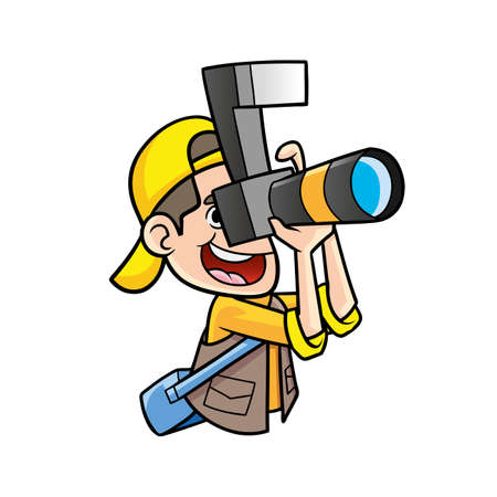 photographer taking pictureのイラスト素材