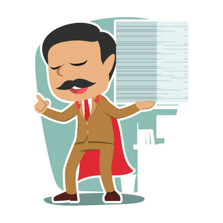 Super indian businessman completed many taskのイラスト素材