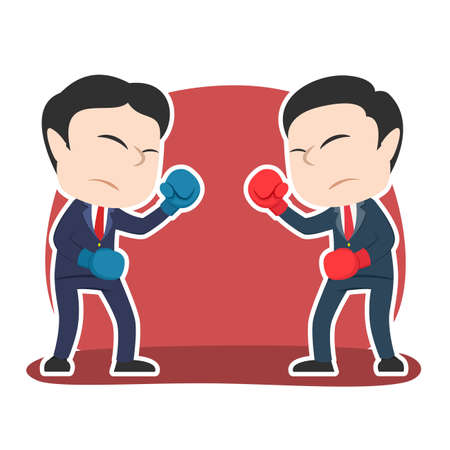 Chinese businessman duel boxingのイラスト素材