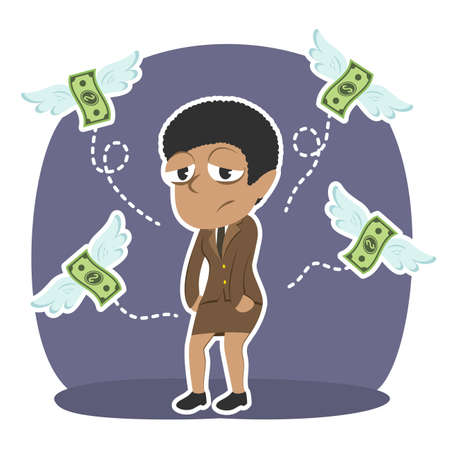 Businesswoman do not have any money illustration.のイラスト素材