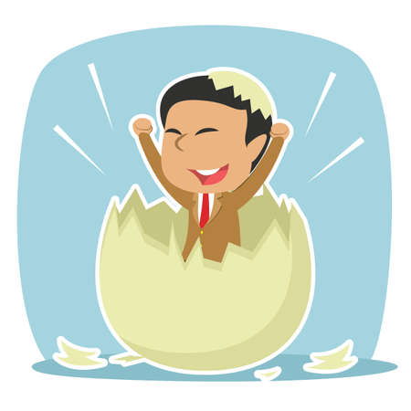 indian businessman hatched from eggのイラスト素材