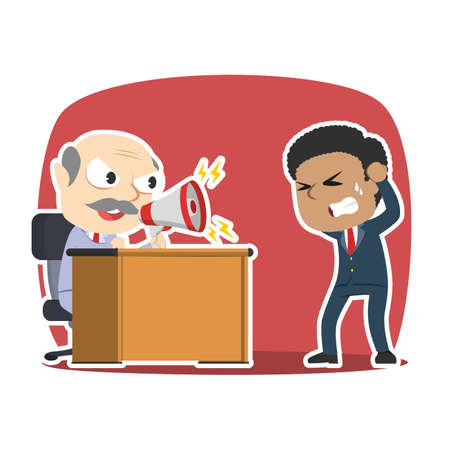 african businessman got yelled by his bossのイラスト素材