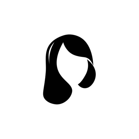 Straight hair, black vector designのイラスト素材
