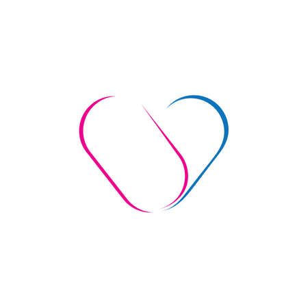 Heart, love icon logo  free vector designのイラスト素材