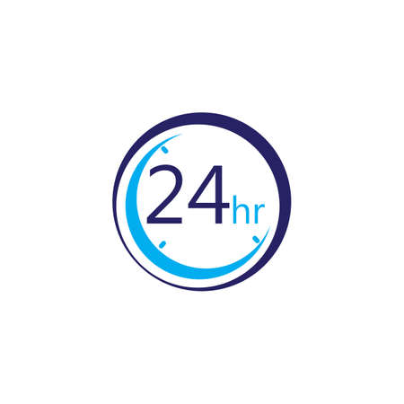 24 Hours icon template vector design
