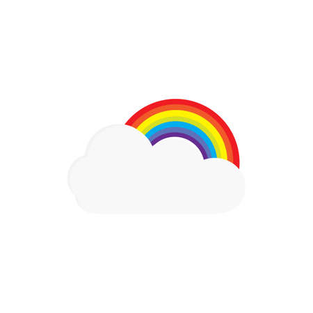 Cloud and rainbow, weather icon template vector designのイラスト素材