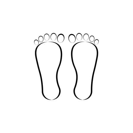 Foot print icon logo free vectorのイラスト素材