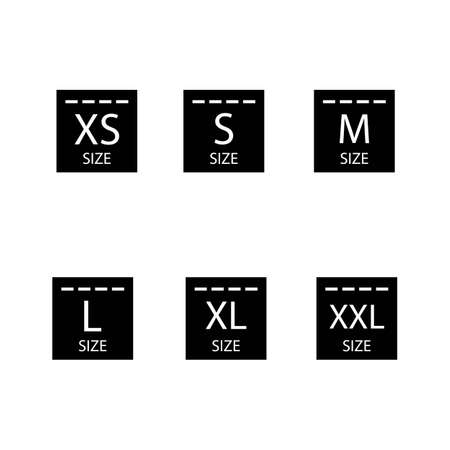 Set of size clothing label vector designのイラスト素材