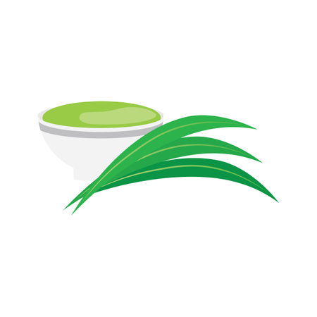 Pandan leaf illustration icon templateのイラスト素材