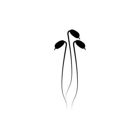 Bean sprout illustration free templateのイラスト素材