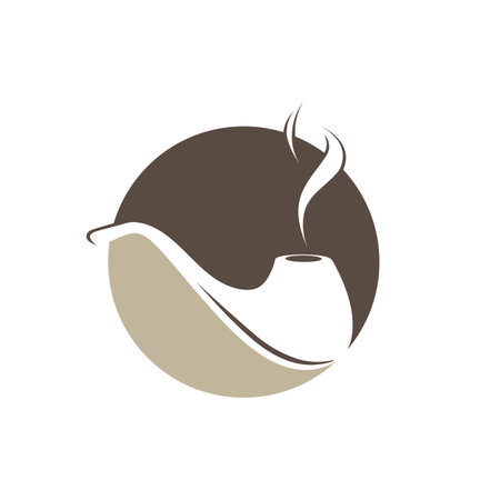 Smoking pipe icon logo vectorのイラスト素材