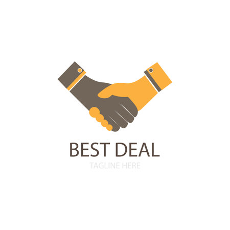 Hand shake, Deal icon logo template vectorのイラスト素材