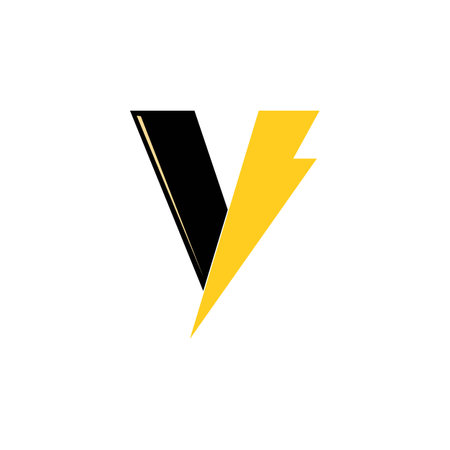 Letter V Power energy icon vector design